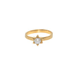 Bague dorée étoile et pierre - 50 / PERLE