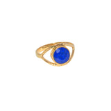Bague dorée martelée et oeil pierre - 50 / LAPIS