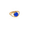 Bague dorée martelée et oeil pierre - 50 / LAPIS