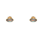 Boucles dorées et pierre ovale - LABRADORITE