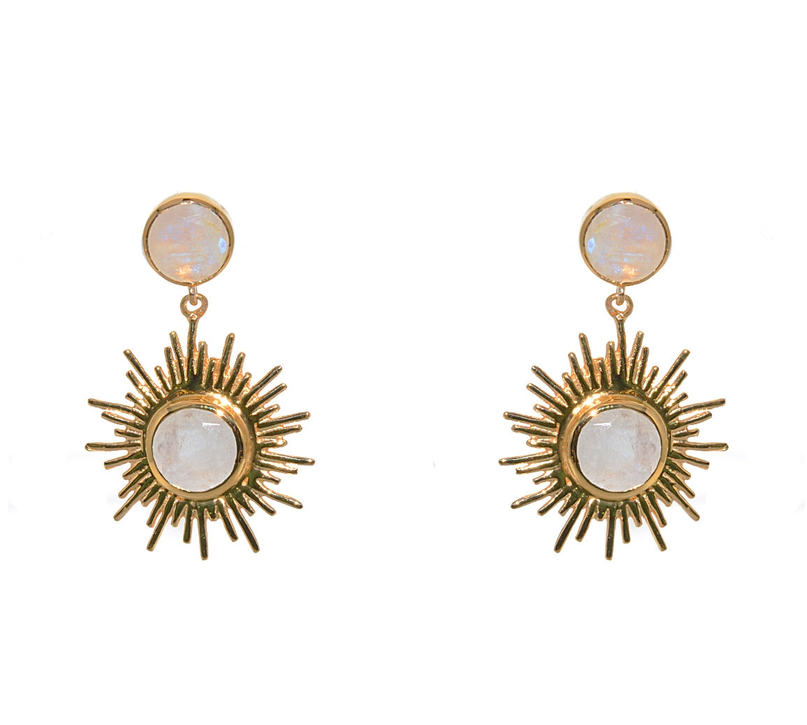Boucles dorées soleil pierre - PIERRE DE LUNE