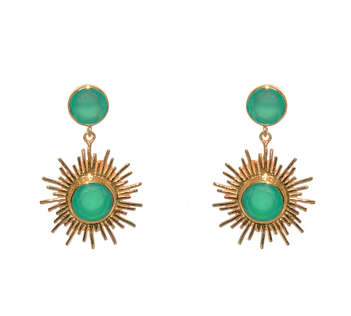 Boucles dorées soleil pierre - ONYX VERTE