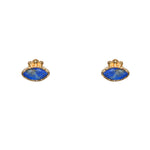 Boucles dorées et pierre ovale