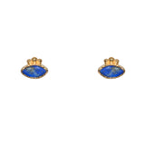 Boucles dorées et pierre ovale