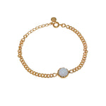 Bracelet doré chaine et pierre cabochon