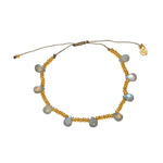 Bracelet cordon et pierres gouttes - LABRADORITE
