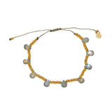 Bracelet cordon et pierres gouttes - LABRADORITE