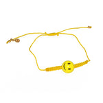 Bracelet cordon jaune et smile