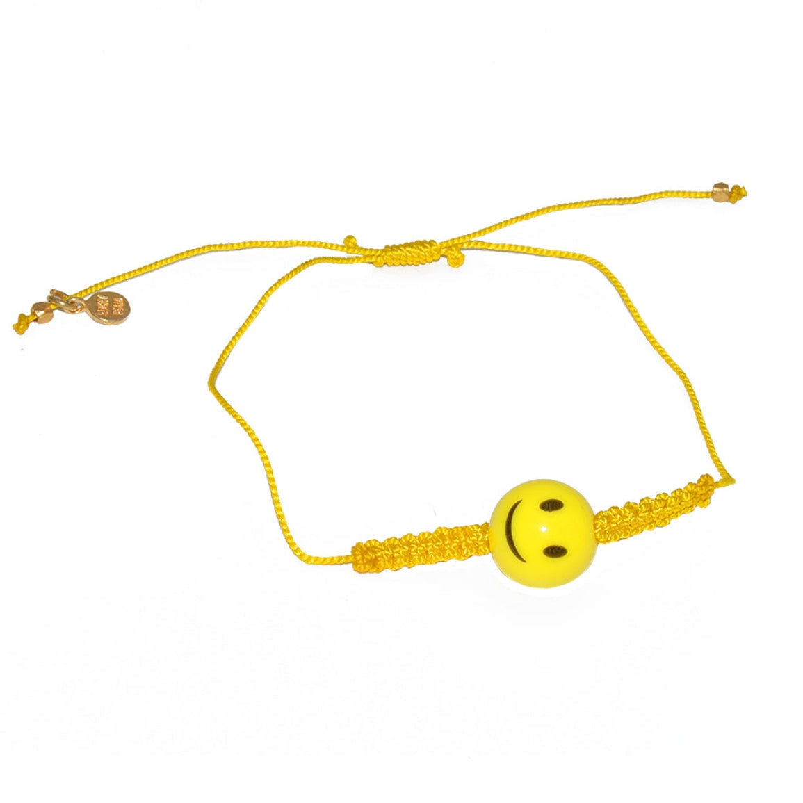 Bracelet cordon jaune et smile