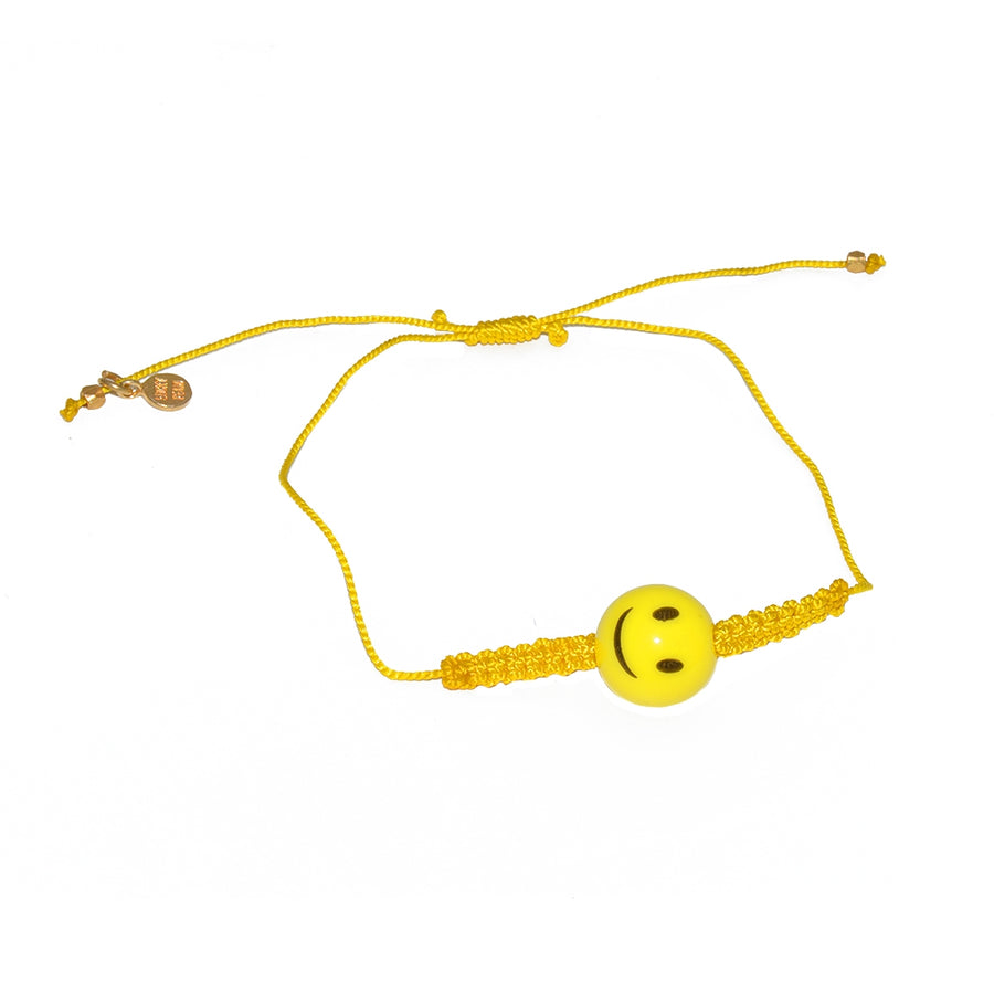 Bracelet cordon jaune et smile