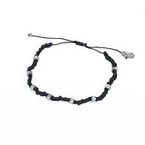 Black cord bracelet and 925 silver