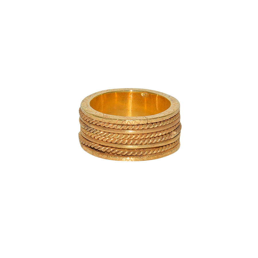 Bague anneau tressé doré à l’or fin 18k - Bagues