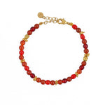 Bracelet doré et perles naturelles mix - MIX ROUGE