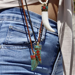 Sautoir perles en os et corne en coquillage