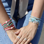Bracelet vinyle turquoise et calcédoine