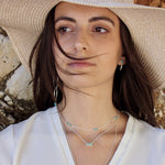 Boucles dorées pierre et pampille goutte zircons
