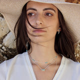Boucles dorées pierre et pampille goutte zircons