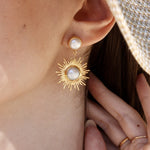 Boucles dorées soleil pierre - PERLE DE CULTURE