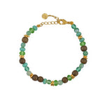 Bracelet doré et perles naturelles mix - MIX VERT & BOIX