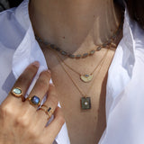 Collier doré et labradorite