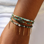 Bracelet perles agathe verte et labradorite