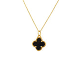 Golden clover necklace with natural stones