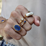 Bague dorée étoile et pierre