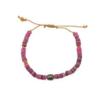 Bracelet cordon doré coquillage et perle