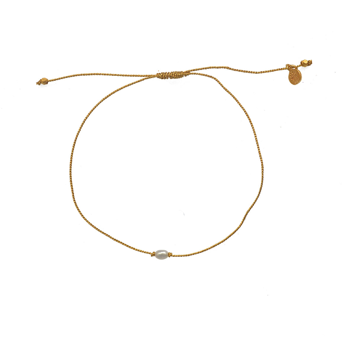Bracelet tressé doré et perle