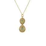 Collier doré infini pierre et zircons - PREHNITE