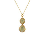 Collier doré infini pierre et zircons - PREHNITE