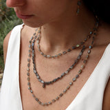 Collier doré et labradorite