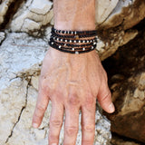 Black cord bracelet and 925 silver
