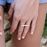 Bague double dorée à l’or fin 18k - Bagues