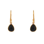 Boucles dorées pierre facetée - ONYX NOIRE