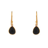 Boucles dorées pierre facetée - ONYX NOIRE