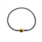Bracelet MALI doré et onyx noire
