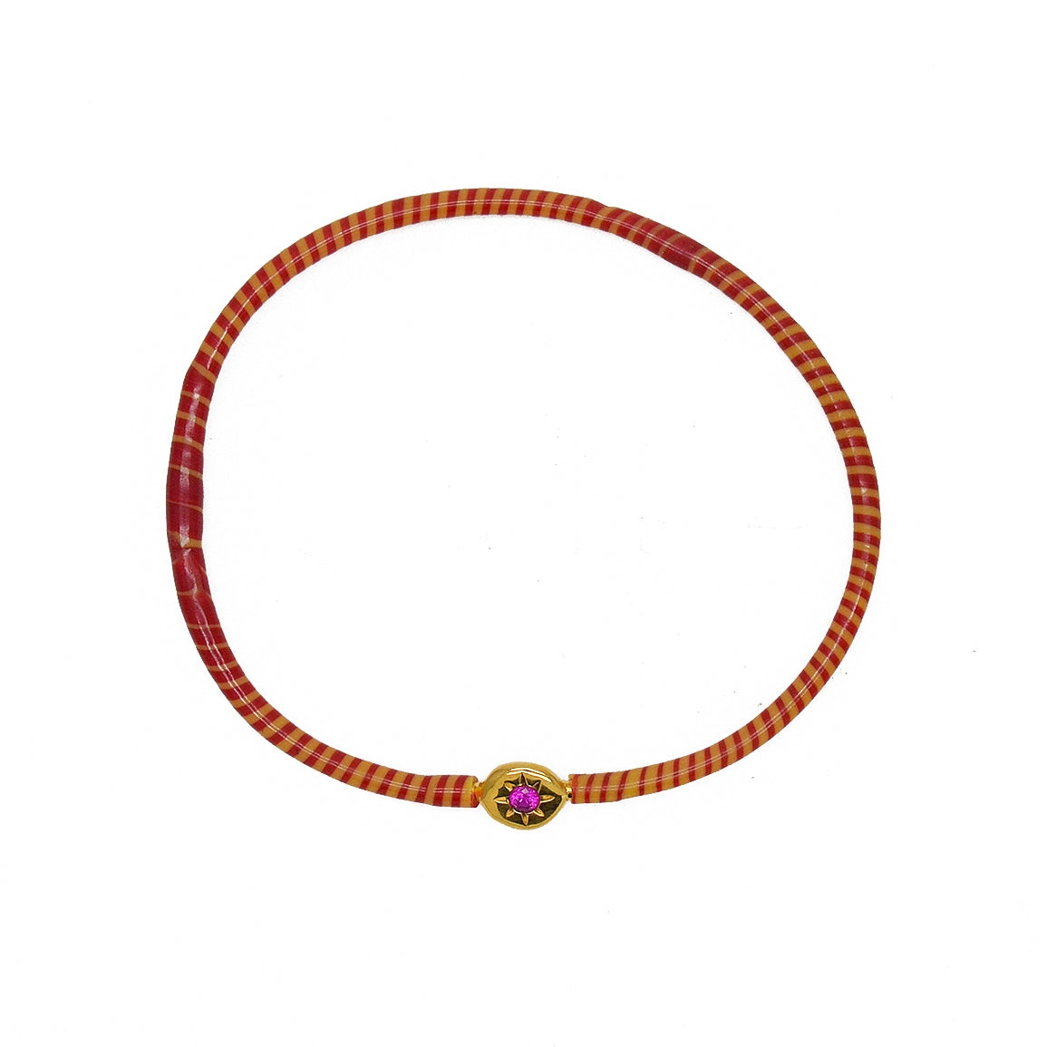 Bracelet MALI doré et zircon rose
