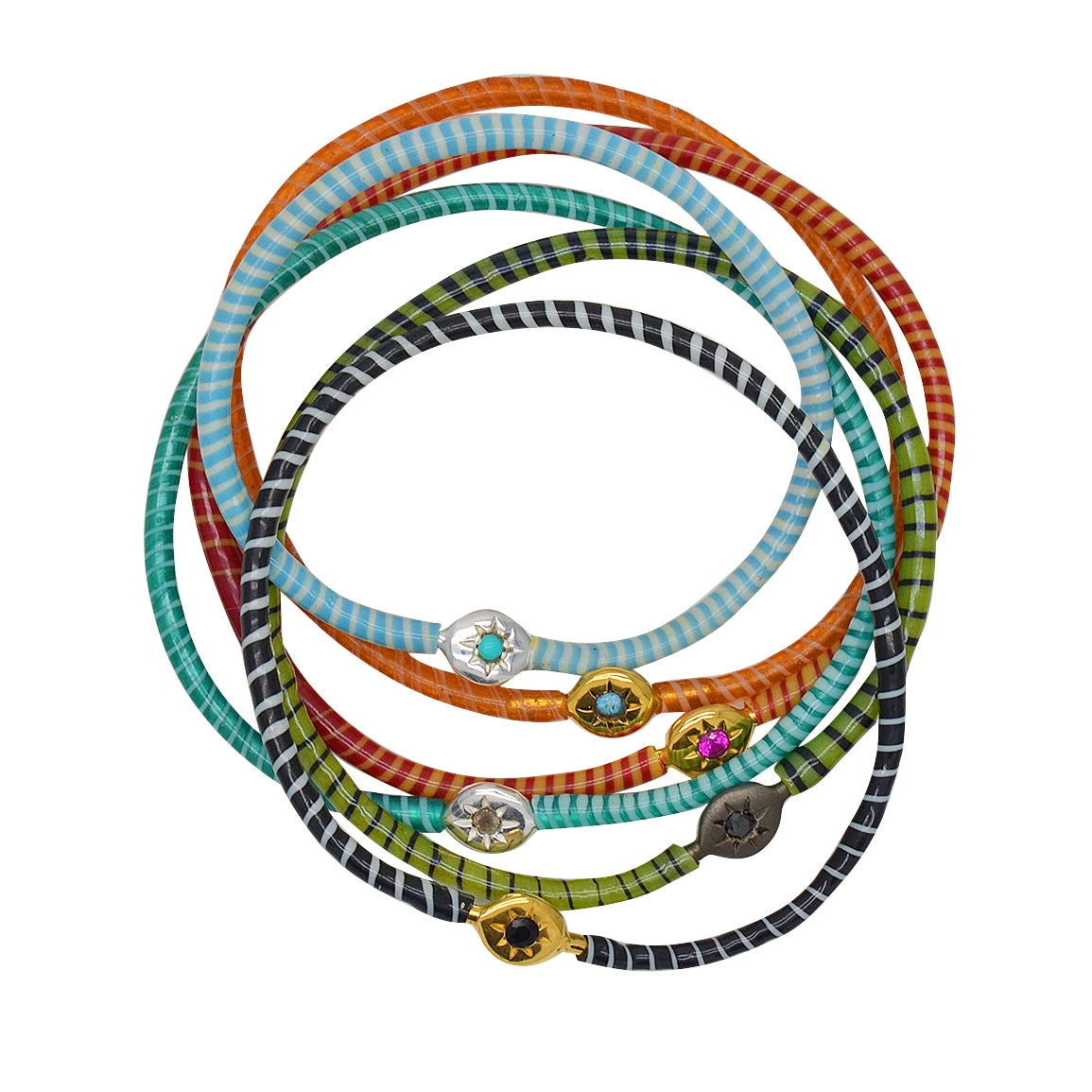 Bracelet MALI doré et zircon rose