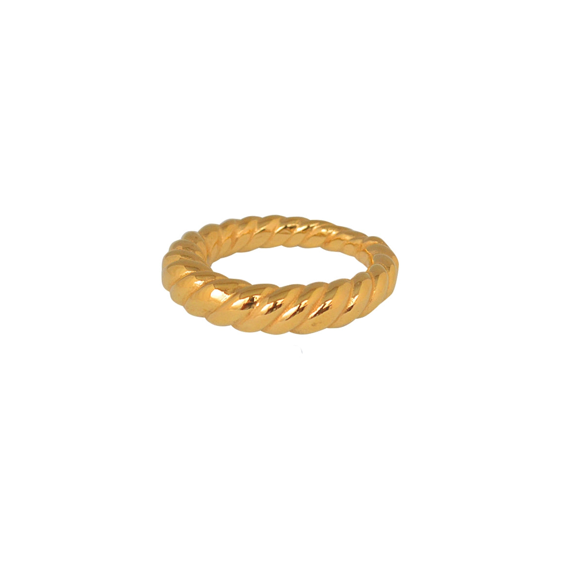 Bague dorée torsadée