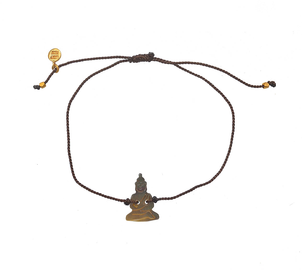 Bracelet marron et bouddha en nacre