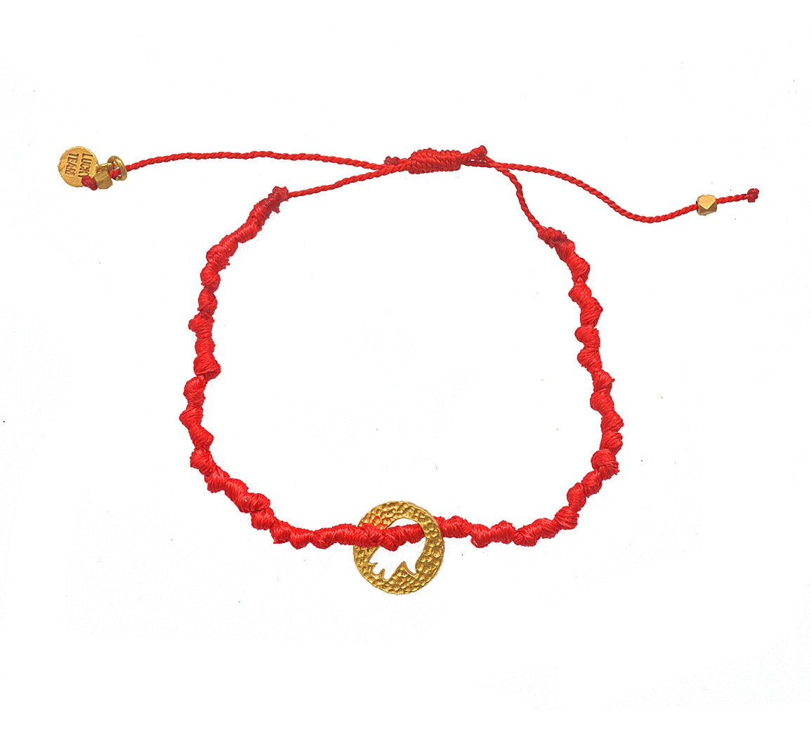 Bracelet cordon médaille martelée main de fatma dorée -
