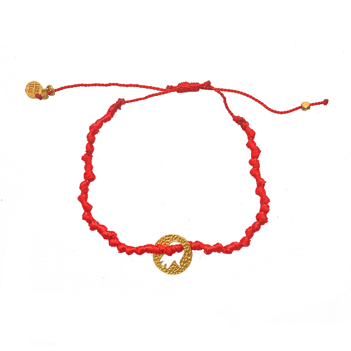 Bracelet cordon médaille martelée main de fatma dorée -