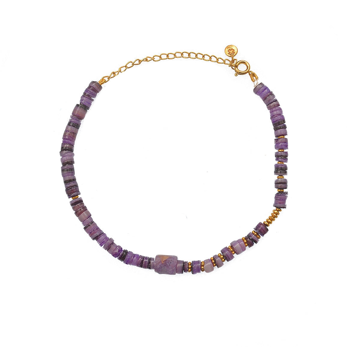 Bracelet de cheville doré et coquillage