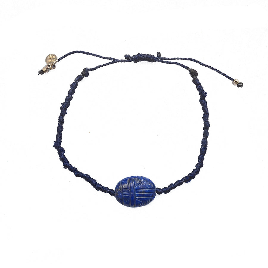 Bracelet cordon scarabée pierre naturelle - LAPIS