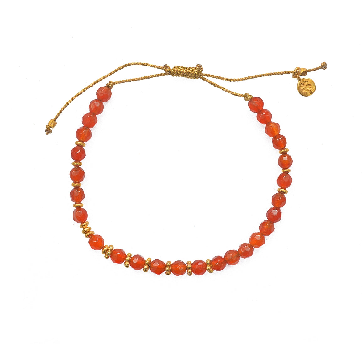 Bracelet cordon doré et pierres naturelles