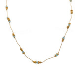 Collier doré pierres et disques dorés - APATITE