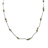 Collier doré pierres et disques dorés - LABRADORITE - ONYX