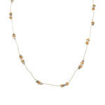 Collier doré pierres et disques dorés - LABRADORITE -