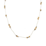Collier doré pierres et disques dorés - LABRADORITE -